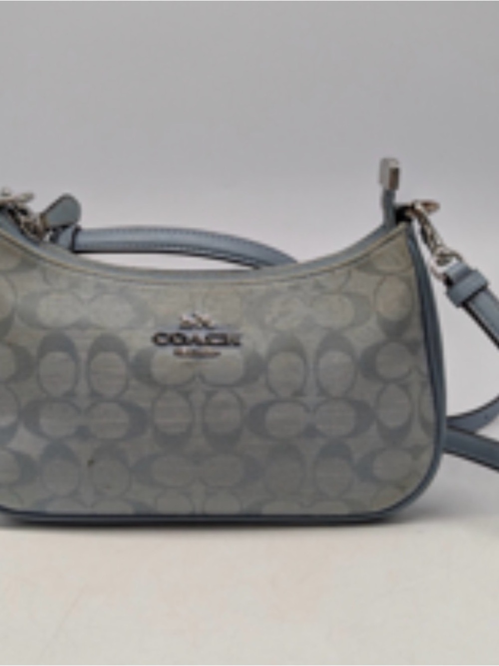 Coach Light Blue Signature Small Crossbody Bag